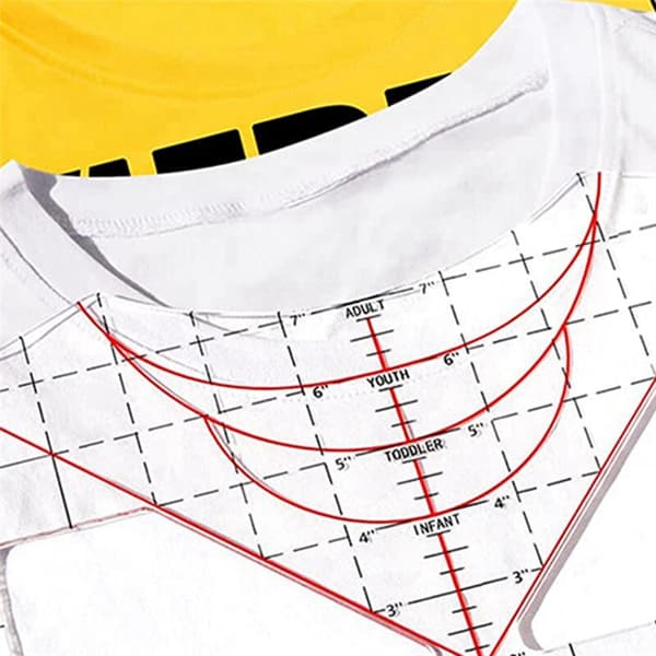 T-shirt ruler for centered design, acrylic alignment tool, all sizes