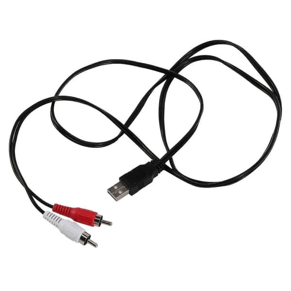 1,5 m USB A han til 2x RCA Phono han AV-kabel ledning PC TV Aux lyd videoadapter