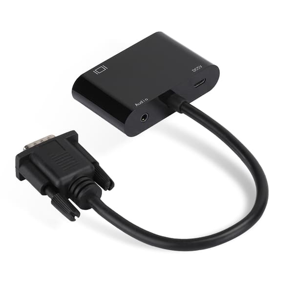Plug-and-Play VGA til HDMI HD Video Converter Kabeladapter for dataprojektor