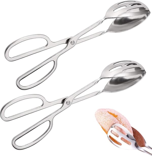 Matklype i rustfritt stål, 2 deler, 25,3 cm, for biff, vaffel, grill