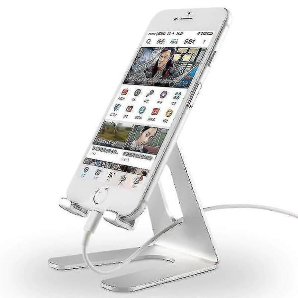 Mobilt tillbehör laddningsställ telefonhållare (silver)