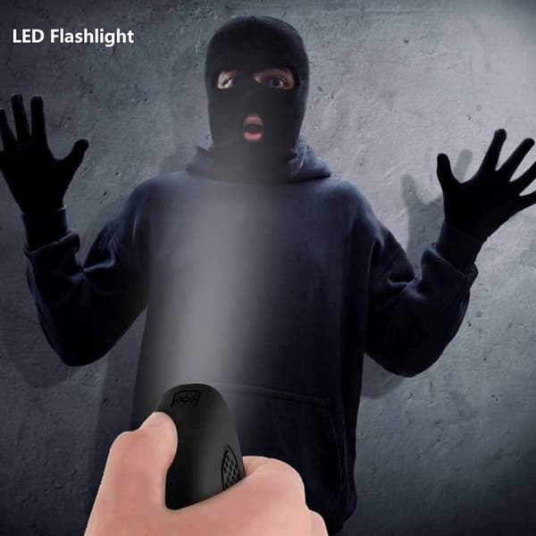Personal Alarm - Pocket-sized Powerful 130 dB Sound and Strong Flash Keyring Security Self-Defense Siren Panic Button Black_yu