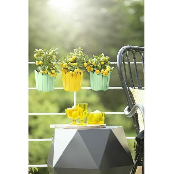 Mini polypropylen blomsterkasse 15 cm - Gul S'arêern