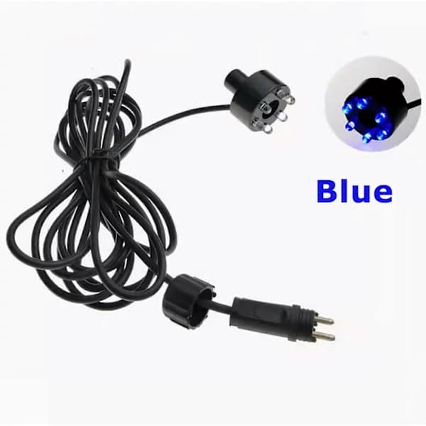 6 blå LED-ringlys - metall - undervanns - liten dam - vannhage - fontene - 12v