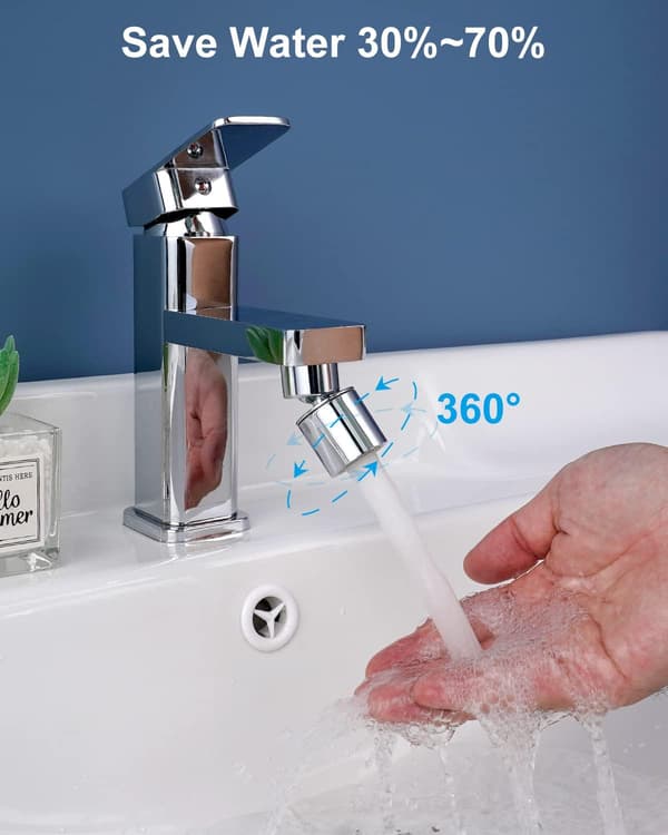 22mm Water Saving Kitchen Faucet Aerator Dual Function 360 Degree Rotation