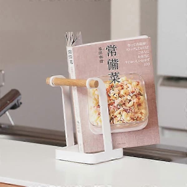 Countertop Kitchen Storage Rack Sitting Spatula Cutting Board Soup Spoon Organizer Multifunctional Kitchen Pot Holder (white)