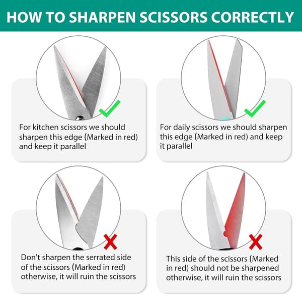4-in-1 Knife Sharpener - Professional with Scissor Sharpener - 4-Position Pull-Through Sharpener for Kitchen Knives