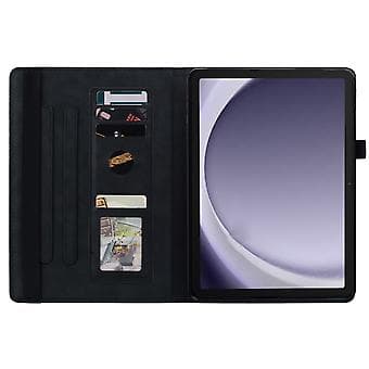 Embossed Leather Case for Samsung Galaxy Tab A9+ (Black)