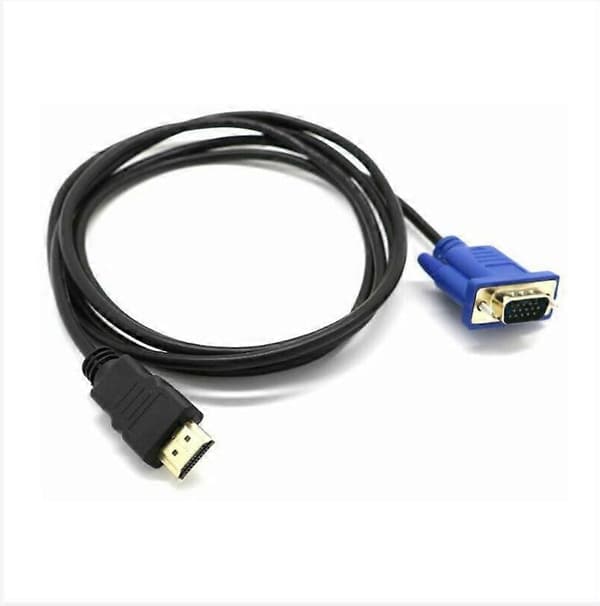 1080P HDMI til VGA Konverteringskabel HDMI til VGA Kabel 1.8m Adapter (uden chip)