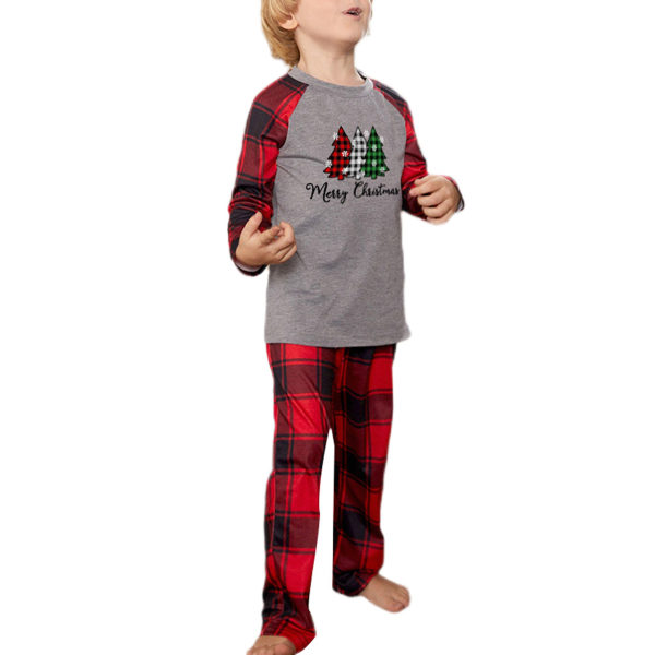 Julfamiljepjamas Outfit Pyjamas Nattklänning Fritidsdräkt Hemdräkter Bekväma, Färg: Grå, Storlek: Pappa LL