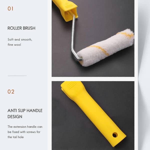 9 Pcs Foam 4-inch Mini Roller Covers Refills For Wall Bathtub Paint Renovation Sponge Roller Kit