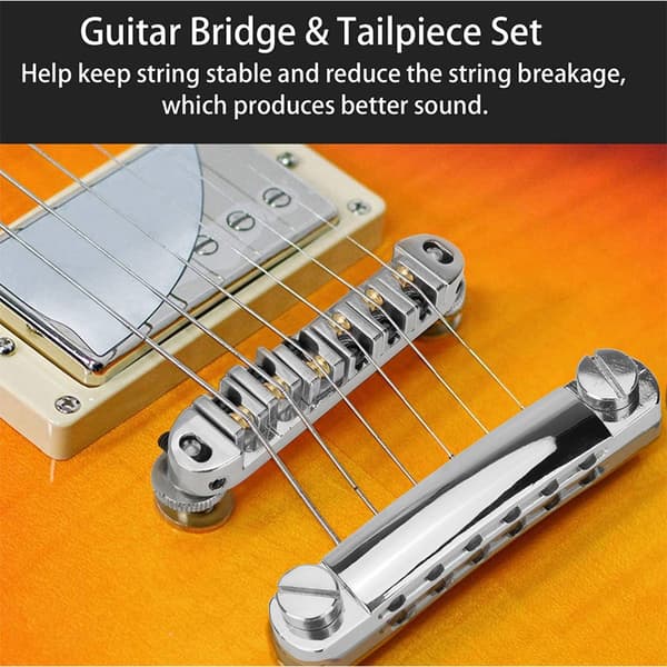 LP SG Roller Saddle Bridge ABR-1 Tune-o-matic Bridge Tailpiece Bridge for Guitar (Chrome) Tailpiece