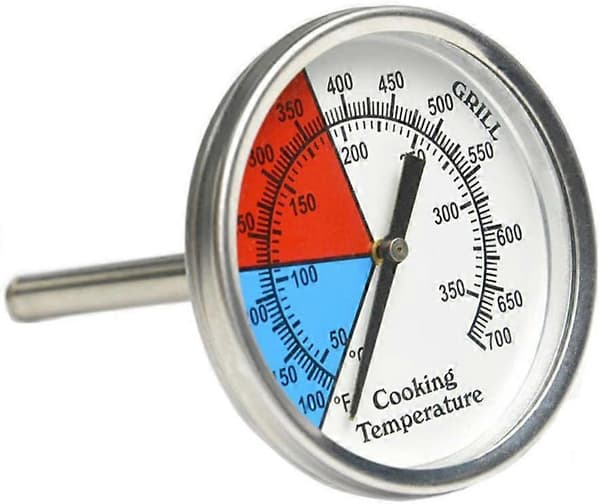 BBQ Røgtermometer Kulgrilltermometer med Temperaturmåler 53mm