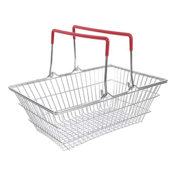 Small Iron Shopping Baskets for Kids, Food Baskets with Handles, Small Storage Container for Eggs, Fruit, Vegetables, Snacks