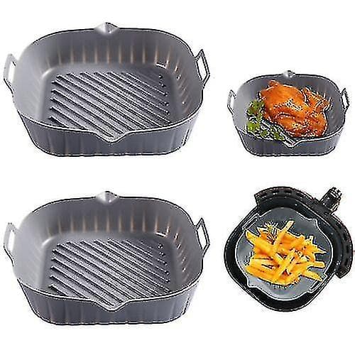 Airfryer Silikoneform Bageform Ovnform Non-stick Genanvendelig. Foringer. Mikrobølgesikker Grå Gray