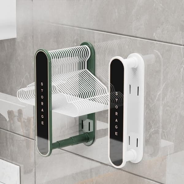 Hanger Organizer Retractable Storage Clothes Hanger Organizer Space Saving Hanger Storage Space Saving (Green/White)