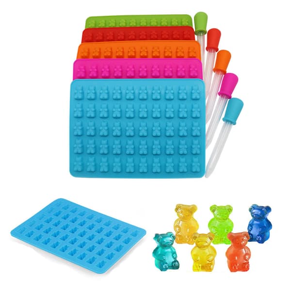 Silikonform 50 med Gummy Bear isform, rosa