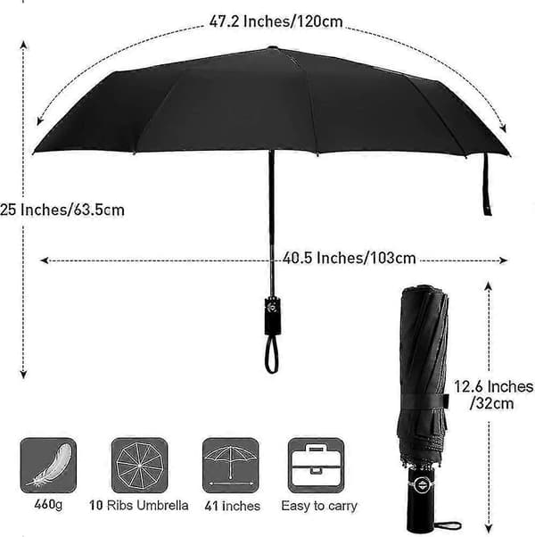 Compact Umbrella - Foldable Travel Umbrella Quick-Drying, Windproof Reinforced