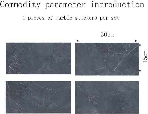 30x15cm (Anthracite, 16 pieces) - Rectangular Decorative Self-Adhesive Stickers