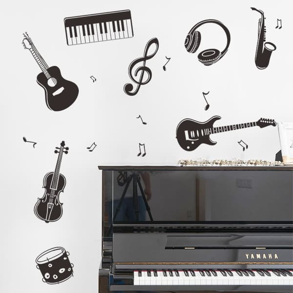 Musik Gitarr Väggdekaler Musikinstrument Väggdekal Musik Piano Gitarr