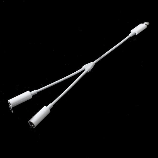 Lightning Han til Dobbelt 3.5mm Hun Hovedtelefonstik Lydadapterkabel til iPhone