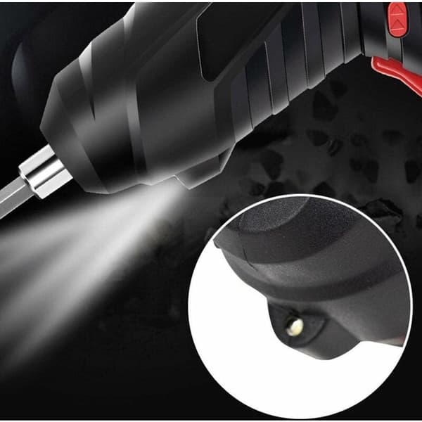 Rechargeable Cordless Electric Screwdriver with LED Light and Bits, Compatible with Various Brands