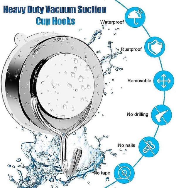 Vacuum Suction Cup Hook for Bathroom Toilet Kitchen Powerful Towel Hook Shower