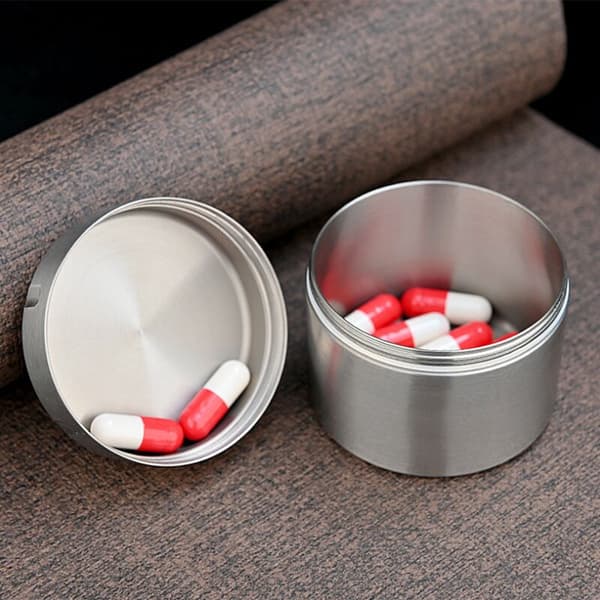 Pure Titanium Box Tea Cans Waterproof Inside and Outside Pill Box Titanium Sealed Cabin Pill Tea Box Medium