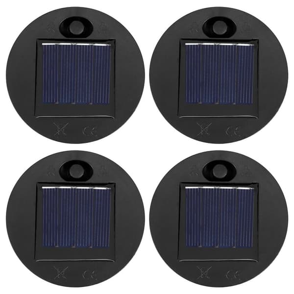 4 stk. solcellelamper reservedeler utendørs hengende lyktehode runde solcellelamper deler vanntette solcellelamper
