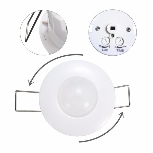 360 Degree Recessed Light Sensor with Automatic Infrared Motion Sensor Delay for Ceiling Lamp