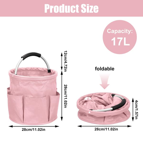 17L Shower Caddy with 6 Side Pockets, Cleaning Caddy, Storage Basket for Shower and Picnic