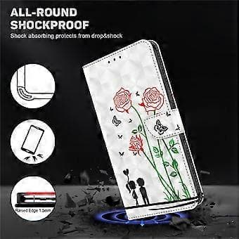 Wallet Case Compatible for Samsung Galaxy S21 FE 5G, 3D Creative Pattern Print PU Leather Stand Function Flip Case with W(Pink)