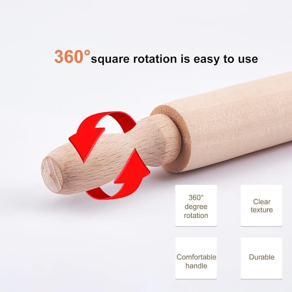 7 pcs mini rolling pin 20x2.55 cm Untreated clay rolling pin Classic empty wooden rolling pin for baking Dough roller Rolling pin Wooden tool