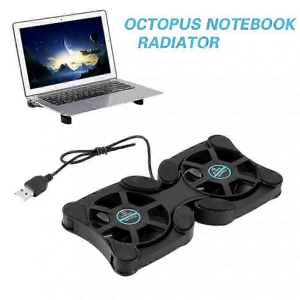 Foldable USB Cooling Fan CPU Cooler Mini Octopus Notebook Cooling Pad Silent Stand Dual Fans