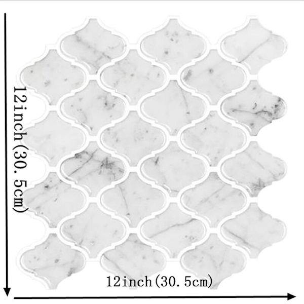 Imitation Marble Pattern Tile Sticker for Kitchen or Bathroom, Removable Backsplash 3D Wall Tile 5 Piece Series