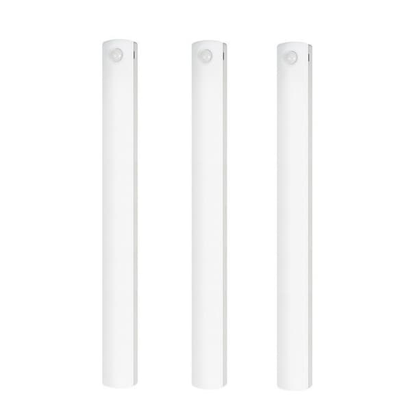 (White, 3-pack) Cabinet lighting with motion sensor, rechargeable LED wardrobe lighting, battery-powered wireless magnetic lamp