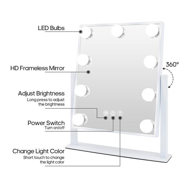 Kosmetisk speil Home beauty smart desktop fill light Desktop led speil med forstørrelsesglass