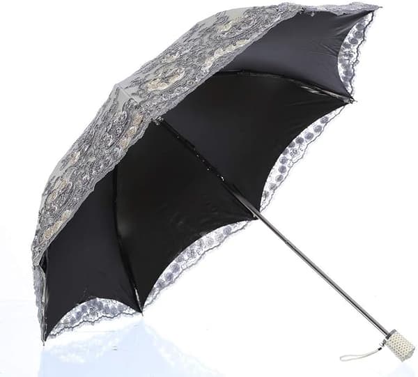 Sammenleggbar UV-paraply Snø/Regn/Solparaply Broderi Bryllupsparaply