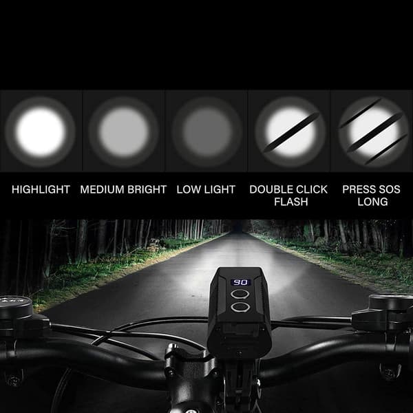 Kraftfuld LED Cykellygte - USB Genopladelig - 7 Tilstande - Super Stærk