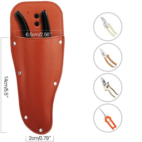 Garden Pruner, Pruner Holster, Premium PU Leather Holster Protective Case Sheath for Garden Pruner