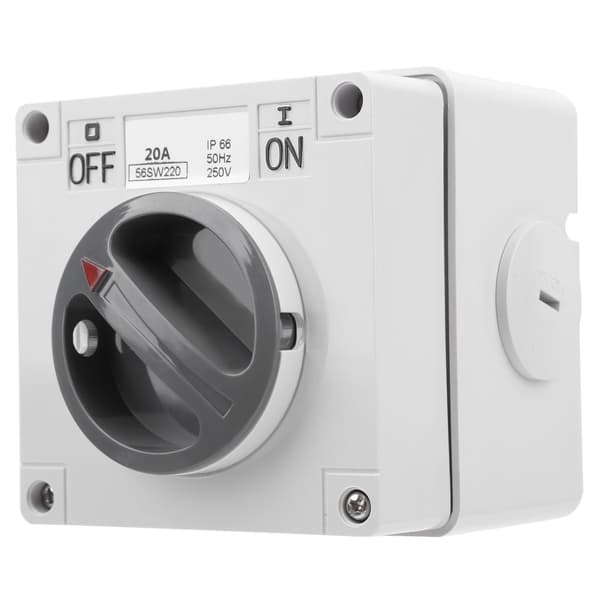 Outdoor Waterproof Switch Socket Dustproof Insulation Rotary On/Off Buttons and Indicators 250V (2P20A)