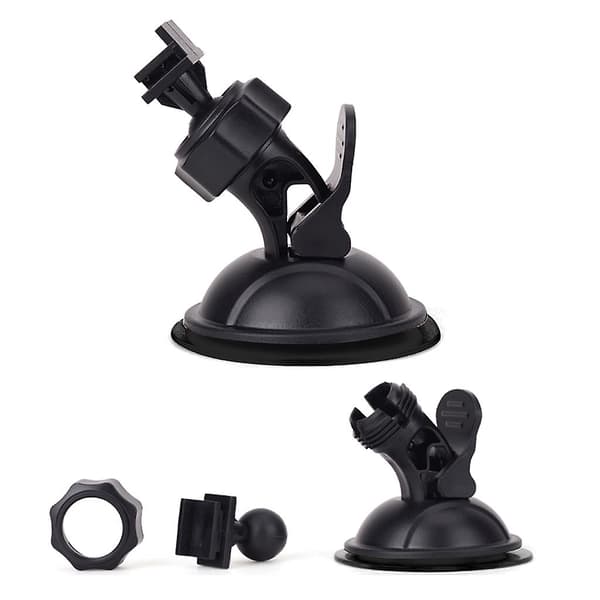 Car Mount for Dashcam with Suction Cup, Windshield/Dashboard, 5 Adapters, 360° Angle, For Driving DVR Ca