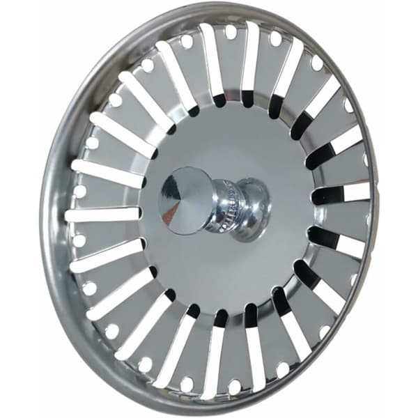Sil i rustfritt stål, silplugg for vask, avløpsplugg med doble funksjoner, erstatning for avløpskurv (diameter: 84 mm)