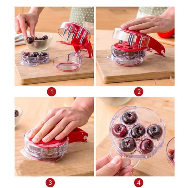 Cherry Pitter for the Kitchen, Deluxe Multi-Fruit Pitter, Core Remover, Preparation Aid Machine Mason