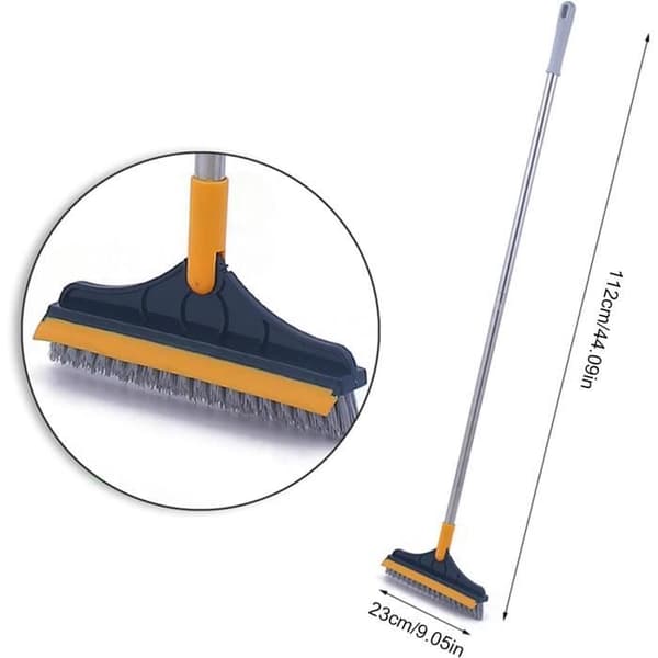 Floor Scrubber | Adjustable Scrub Brush | 2-in-1 Cleaning Brush with Shaped Bristles and 120-Degree Head