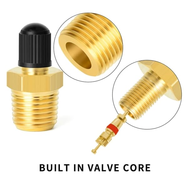1/4 \" NPT Tankventil Anti-korrosjon Messing Schrader Ventil med 1/4 \" Hann NPT