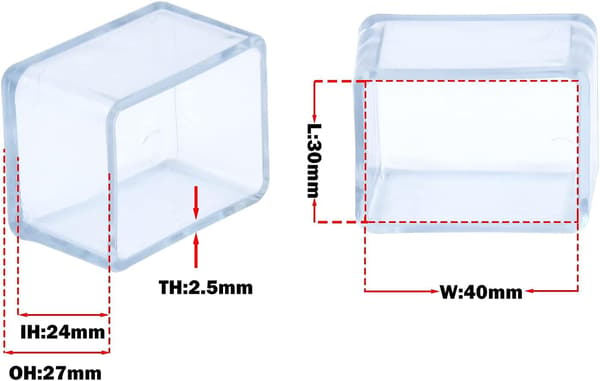 12-pack Rektangulära Stolsbenskåpor PVC Anti-Rep Möbelskydd