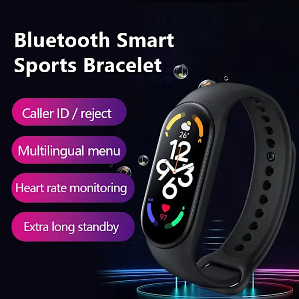 Sport Smartwatch Blodsyremåling Pulsmåling Fuld Skærm Sport Lang Batteritid Smartband til Apple og Android Black