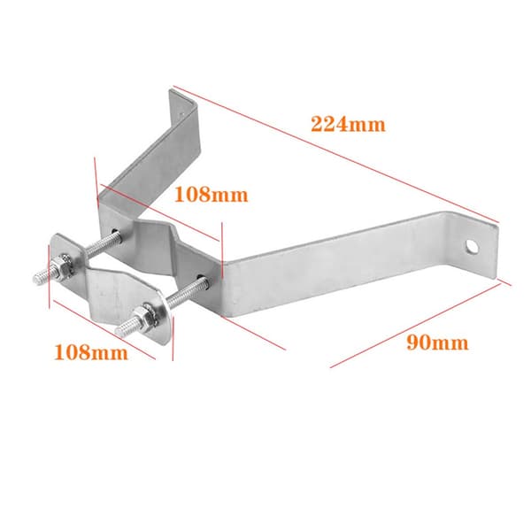2-pack (4) Wall Mount with Brackets and Lag Screws for TV Antenna Mast, Wall Bracket