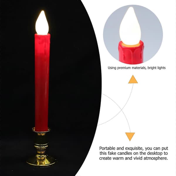 6 stk. Flammefrit Lys Lange Lys Batteridrevne LED-lys